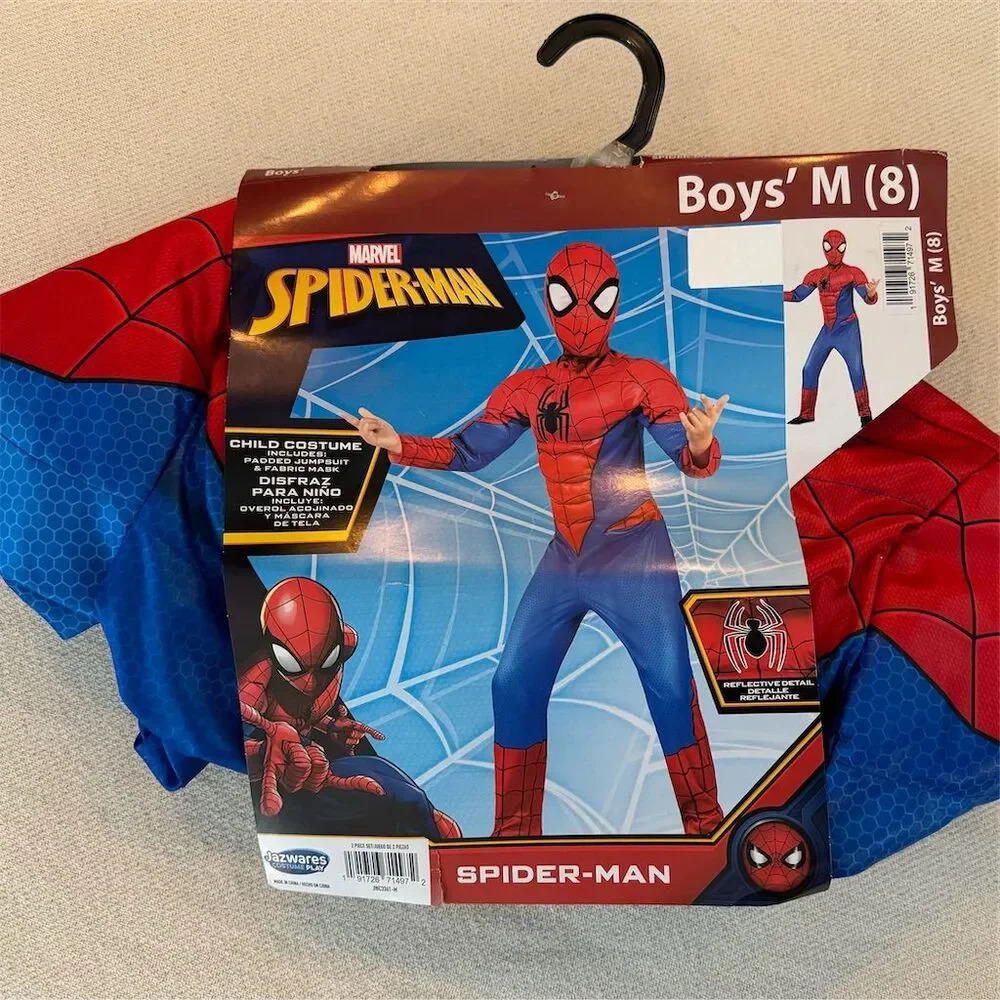 Marvel Spider-Man Boys' Costume Size‎ 8 with Mask 2-Piece Set
